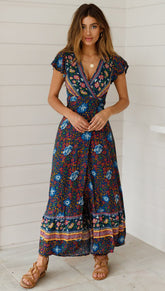 Maxi-Wickelkleid mit Tribute-Print